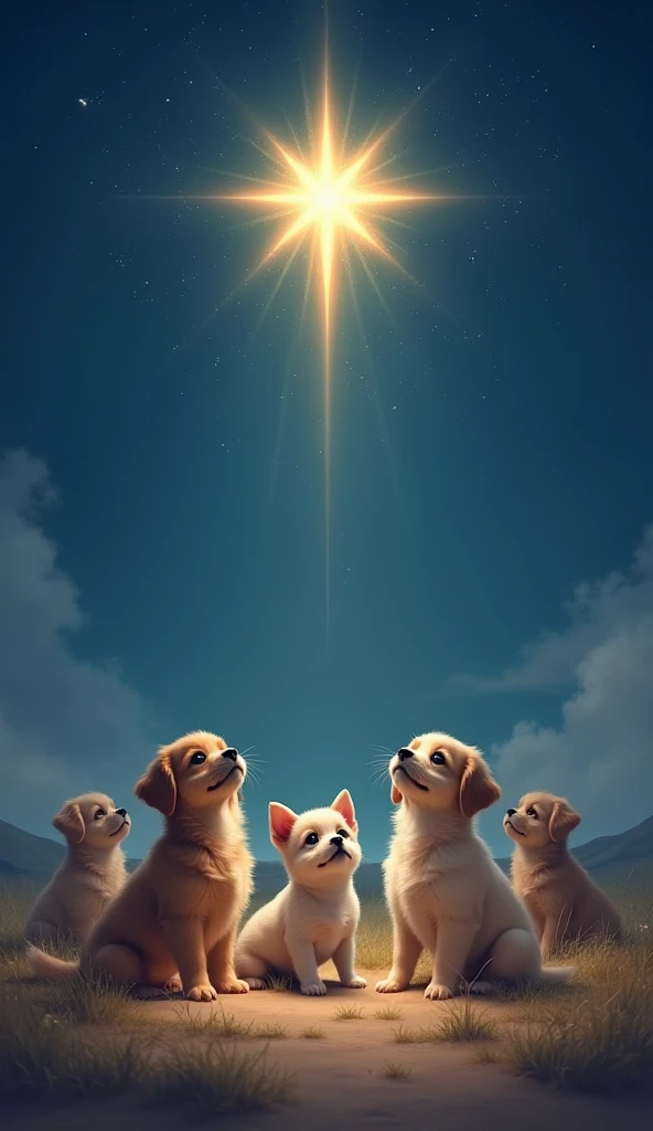 A night with the Star of Bethlehem and several little dogs watching the Star of Bethlehem