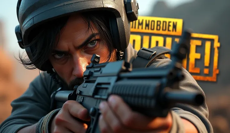 How about a thumbnail with a close-up of a player holding a gun, with the PUBG Mobile logo in the background and intense action happening in the game around them? This could grab viewers' attention and make them want to click on the video to see more of th...