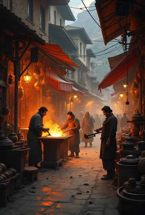 A metal shop in a village bazar