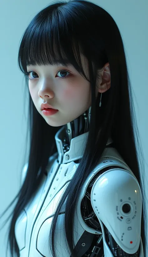 ( body masterpiece:1.2, Exceptional quality ,like a mirror, cinematic experience , photorealistic :2.0, RAW photos:2.0, super detailed),8K,wallpaper,( Representing planes with holograms :2.0),( beautiful ten-year-old girl straight black hair French fringe:...