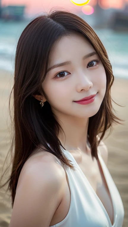 1 beauty, Detailed eyes, Puffy eyes, highest quality, 超A high resolution, (Reality: 1.4), Cinema Lighting, Ultra Wide Angle, (blurred background:1.4), Asian Beauty, Super Beauty, Beautiful Skin, Slender, slim body, delicate, Facing forward, (Surreal), (Ver...