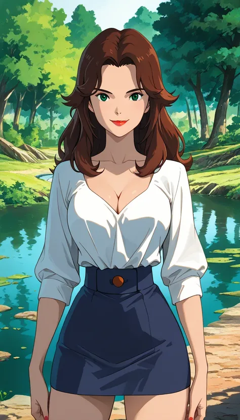 (1girl, xlaurax), (extremely detailed CG unit 8k wallpaper),(master part), (best quality), (ultra detail), (best illustration),(ghibli_style), cowboy shot, standing, facing viewer, looking at viewer, perfect face, perfect eyes, perfect fingers, (Sharp eyel...