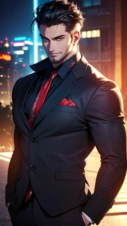 (   best quality,4K,8k,   highres,   masterpiece :1.2),   ultra-detailed   ,(realistic,photorealistic,photo-realistic:1.37),34 years old, man,3 day beard,Beautiful anime,Portraits,strong,Masculine,   with dark hair  ,sharp jaw,  hypnotic emerald eyes  ,   ...