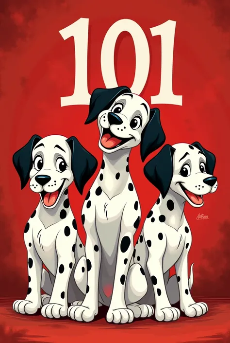 101 Dalmatians in red and white