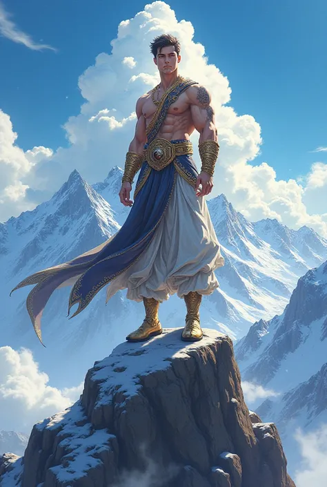 A handsome male deity is on the mountain(Anime cartoon image)