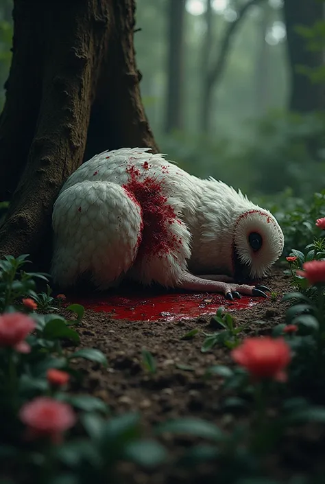 Maladie hibou mort sang  nature bois fleurs 