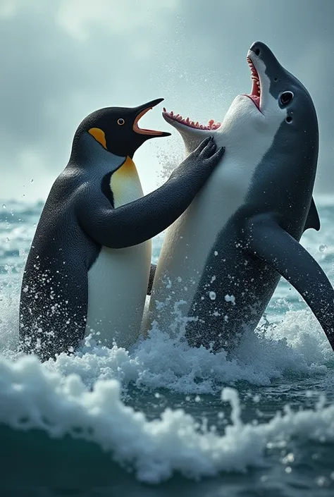 Musky penguins and sharks fight