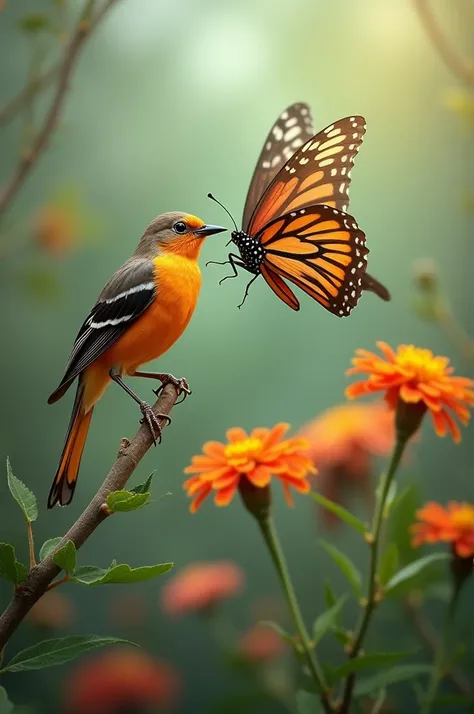 Since Their Bond Grew Stronger: Since that day, their bond grew even stronger. The bird would often fly low to keep the butterfly company, and the butterfly would share the beauty of the flowers it visited, pointing out the most fragrant ones to the bird.