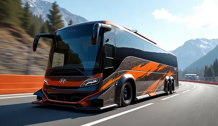 Huyndai Thaco Bus tours, bus customer car body kit pandem racing, style game forza horizon 4