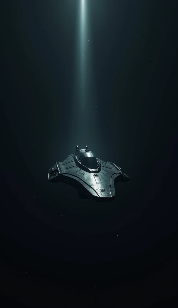 The alien light fades away into the darkness of space, leaving the ship surrounded by silence and emptiness.