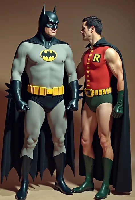 batman ( played by Adam West )  huge erect cock marking lump and his assistant Robin ( played by Burt Ward) Big Bulge micro thong for men ,  television series 1966 , Dancing doggy rubbing ass on cock 
