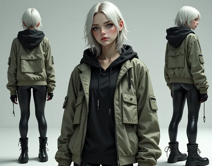 Crazy woman in hoodie and leather pants standing in a dark alley,  cyberpunk anime girl  in hoodie,  cyberpunk anime girl ,  cyberpunk streetwear , wearing  cyberpunk streetwear ,  cyberpunk girls in the midst of crowds, female  cyberpunk anime girl , Cybe...