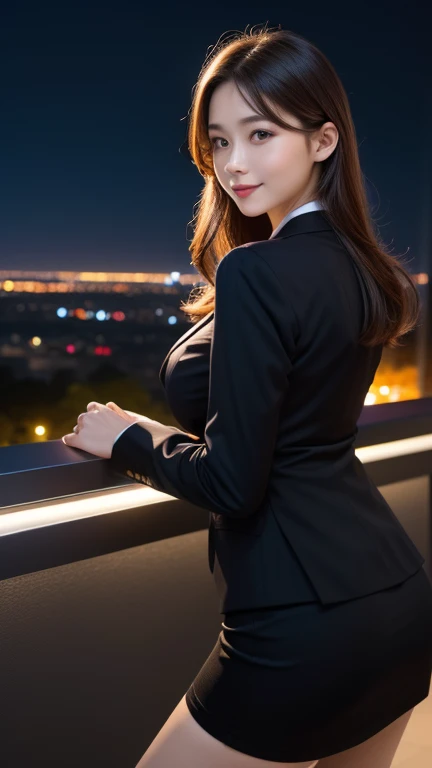 ( one girl ),  beautiful,  amazing face and eyes, compensate, (非常に詳細な beautiful顔), ( Super Sexy Look),  ( up the stairs), (Look back naturally), ( gentle smile ),( beautiful big breasts:1.1), ( best quality:1.4), ( more details), ( very detailed unified CG...