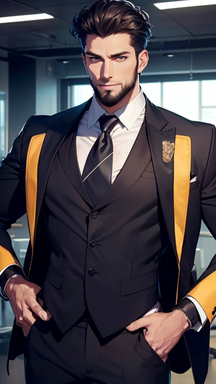 (  best quality,4K,8k,  highres,  masterpiece :1.2),  ultra-detailed  ,(realistic,photorealistic,photo-realistic:1.37),34 years old, man,3 day beard,Beautiful anime,Portraits,strong,Masculine,  with dark hair  ,sharp jaw,   mesmerizing eyes   ,  perfectly ...