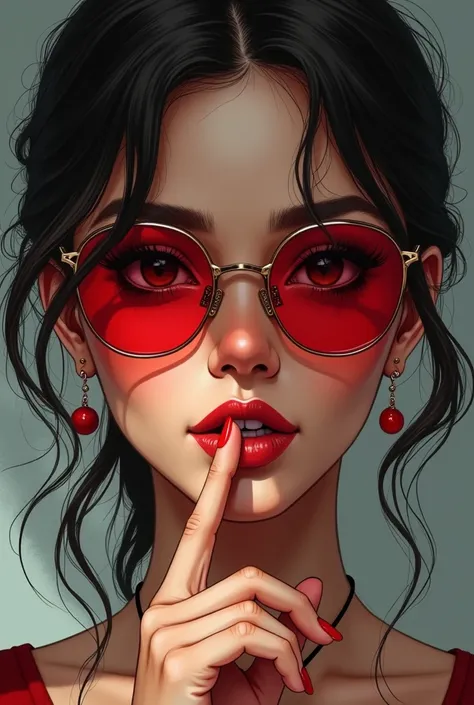 (portraits:1.4), ( masterpiece:1.2,  of the best quality:1.2), woman with glasses and red eye looking at camera, high quality art style , portrait style, character face style focus ,  extremely detailed face,  extremely detailed eyes ,  attractive,  compos...