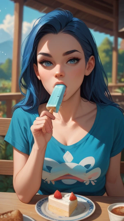 eating popsicle 