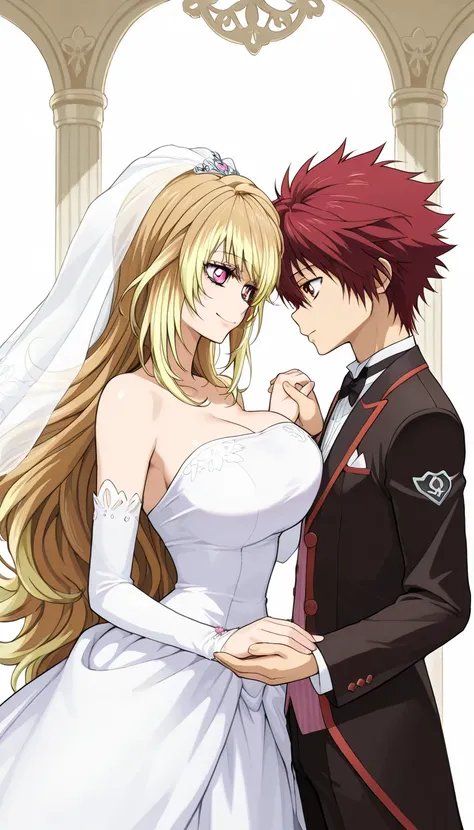 masterpiece,top-quality,source_anime,best quality, clear face,Milla,tales of Xillia 2,1girl,solo,blonde hair, long hair,pink eyes,very large breasts, perfect body,beauty,very huge breasts,narrow waist,bust size is 250cm over,sexy,seductive anime girl,1 boy...