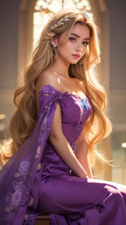 Picture of a beautiful blonde girl with long hair