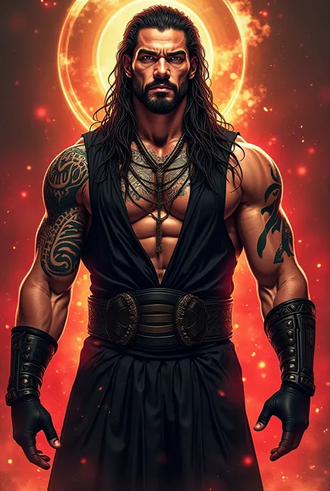 Roman reigns wallaper anime style(in tribal chief appearance)