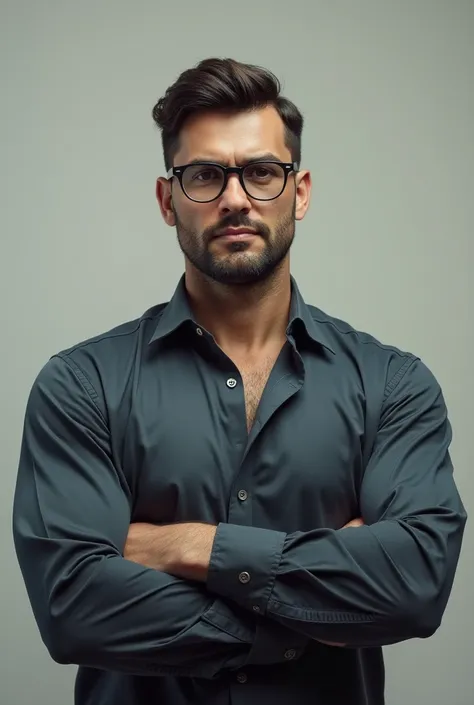 Strong Man wearing glasses saying I don't compete with anyone 