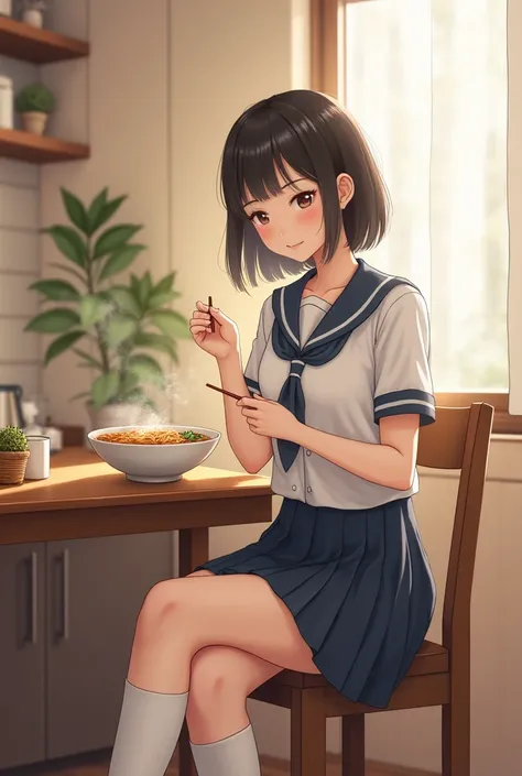  white high socks、school uniform、 skirt 、
adult girl
dining-kitchen　 ramen