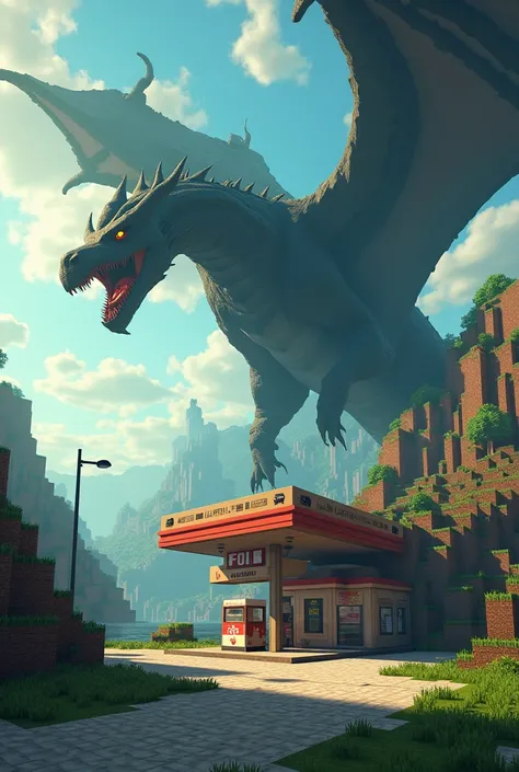 Can you create a gas station with an Ender Dragon in Minecraft?