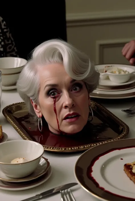 Open-the eye is dead   Miranda Priestly (Meryl Streep) The Devil Wears Prada - FLUX  mature mom nude Head on a tray Head on a plate Head on a dining table severed head dishes-head
dishes-plate-head
plate-head
plate-neck
dishes-neck
plate-head-blood
dishes-...