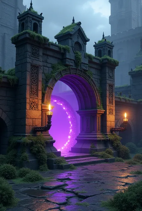 Make me a nether portal design medieval 