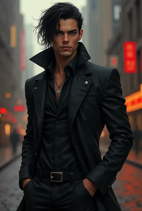  For the role-playing game Vampire the Masquerade,  Can you create the image of Ash Noctis . He is a Brujah who is very involved in the political life of his city., Seattle . He is Charismatic and particularly tall and strong.