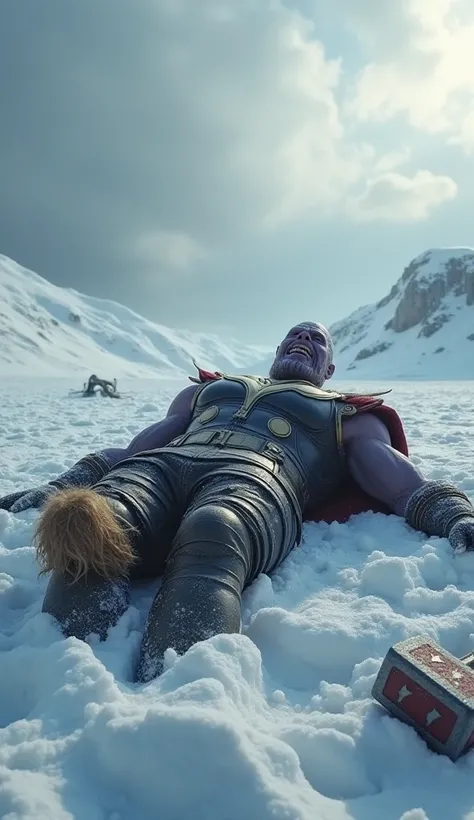 Thanos Killed Thor And And Thor Is Die In Snow Area