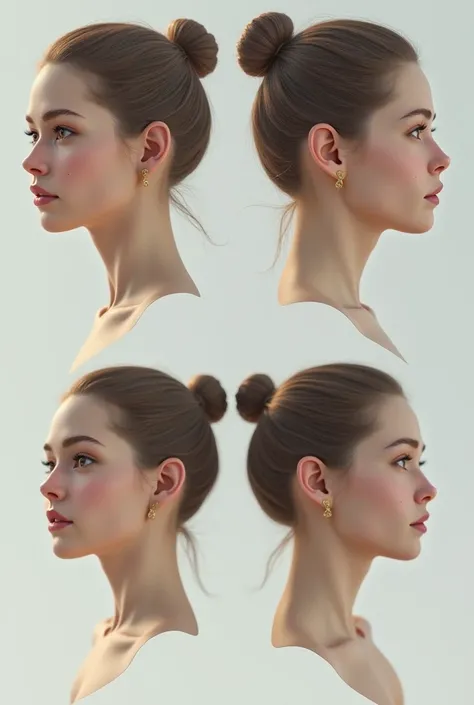 Create an girls face from all angles
