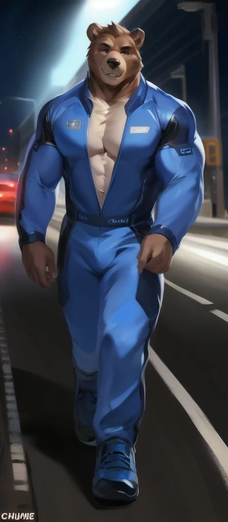    alone  ,  Big Man., Standing on the road , bear ,  heavy    , heavy   เกินพิกัด,    muscle ties  ,  Blue Military Spacesuit,  Crazy Love , by chunie   