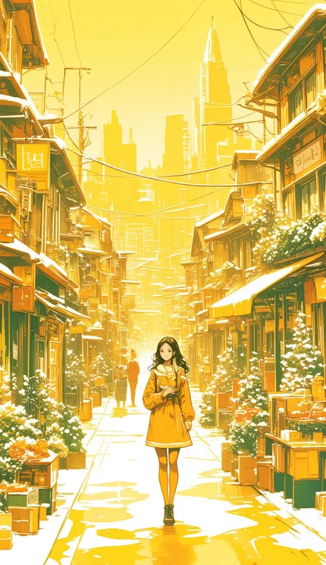 chrome yellow illustrations , Flat Street , cake decoration, Roast turkey, Girl on her way home from school, yellow-green illustrations , End of the year, English muffins , Christmas Eve , Girl, Merry Christmas , mimosa illustrations , To you, ill...