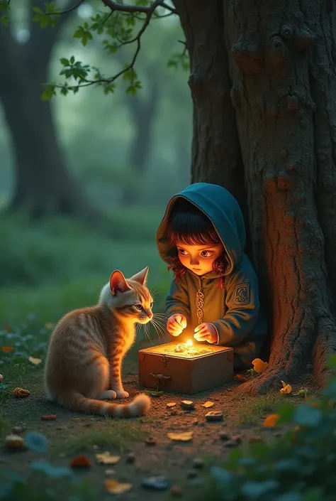 One day, while playing, Fatima and cat stumbled upon something unusual. Under a tree, they found a small box. When Fatima opened it, she discovered a glowing stone and a small piece of paper. The paper read, "Whoever holds this stone will enter a strange a...