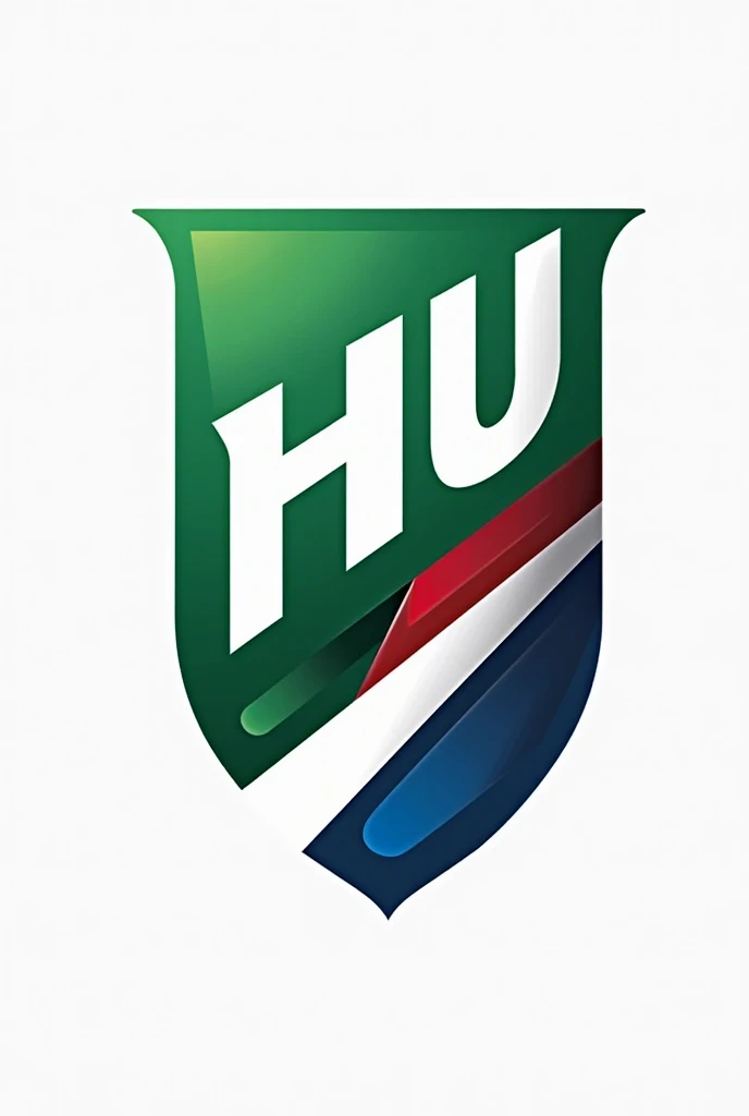  Shield soccer team, Green white blue and red, Written "Humaita ",  white background, modern style