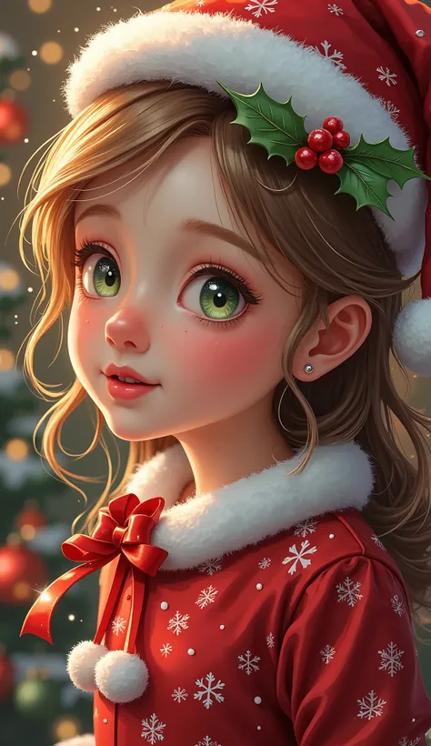 (masterpiece,  top quality:1.2), 1 adult female, alone, Xmas　 real　 cute　Beauty