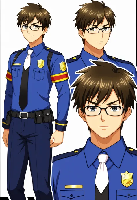 highres, top quality, best quality, paid reward available, High-quality illustrations, unparalleled masterpiece, perfect artwork, absurdres, perfect anatomy, standing kemono boy, three view drawing, front and side and back, character sheet, character desig...