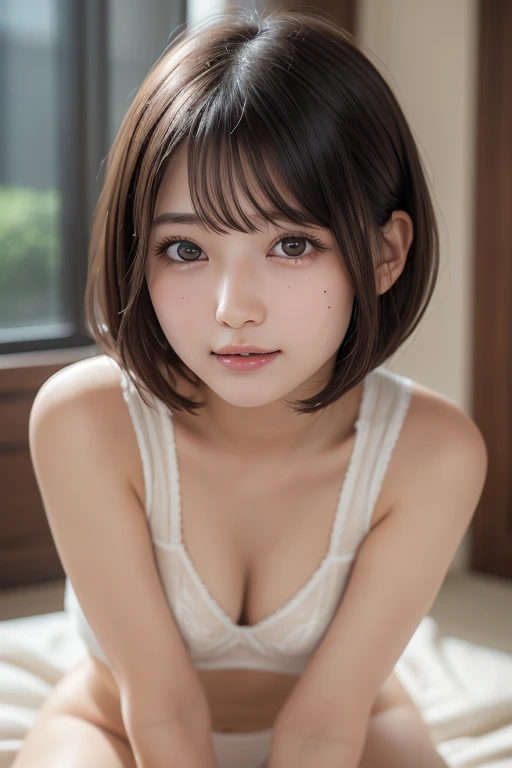 (8k， best quality， RAW photos，超 high resolution， high resolution， attention to detail， attention to detail，超 high resolution)，(((Very  beautiful girl)))，(underwear)，  realistic atmosphere，【Image Center， pretty girl，Young Face，baby face， Japanese ， beautifu...