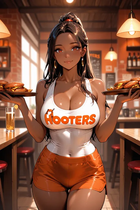 african girl, hooters, dark skin