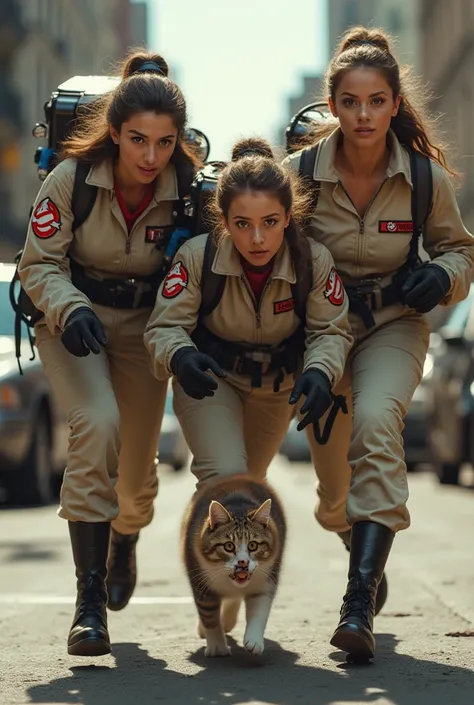 I like, It now includes three women in the photo catching the cat like in Ghost Buster, dressed as ghostbusters but in this case they hunt cats 