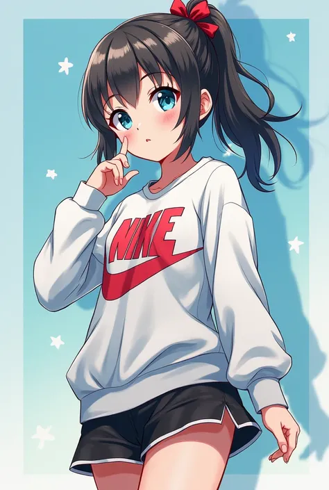 Anime girl sas yeux bleus 
Terence Ls Vivien écrit sur son pull 
Jordan comme chaussures 