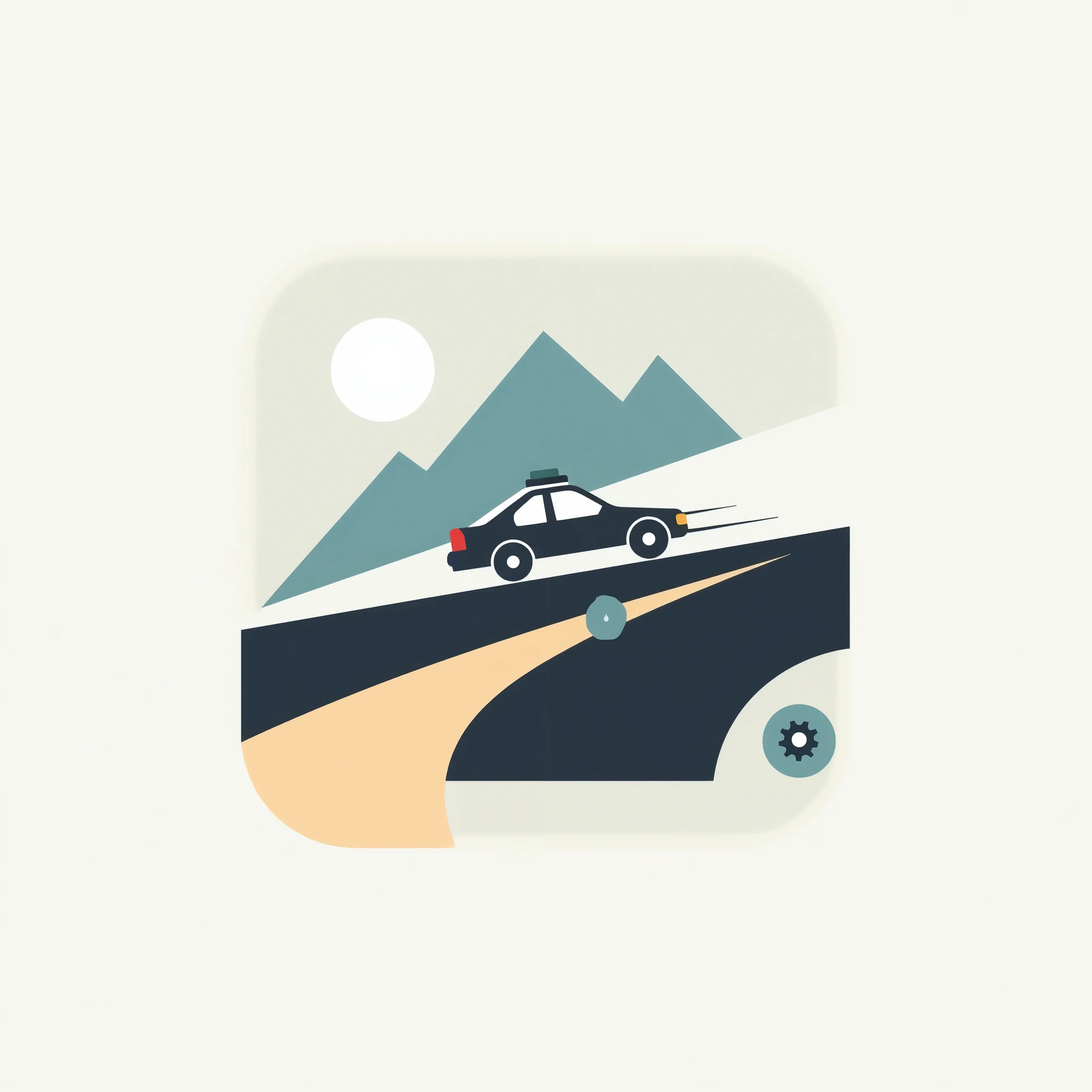 A professional and modern icon for the "Saree" taxi application, inspired by the distinctive mark of the logo. The icon should symbolize speed, efficiency, and transportation, using dynamic and minimalist shapes. Consider a stylized arrow, road, or wheel i...