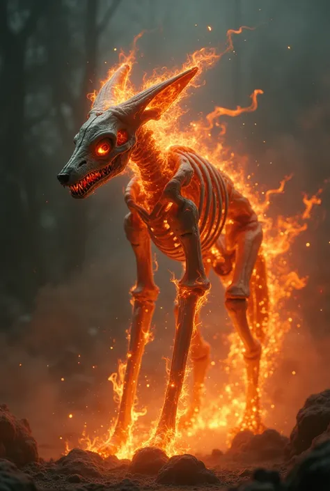 Monster with fox chain skeleton and fire