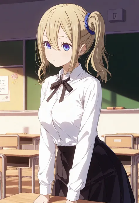 NSFW、Hayasaka Ai、 school classroom、 school uniform 、 white shirt 、 black skirt 