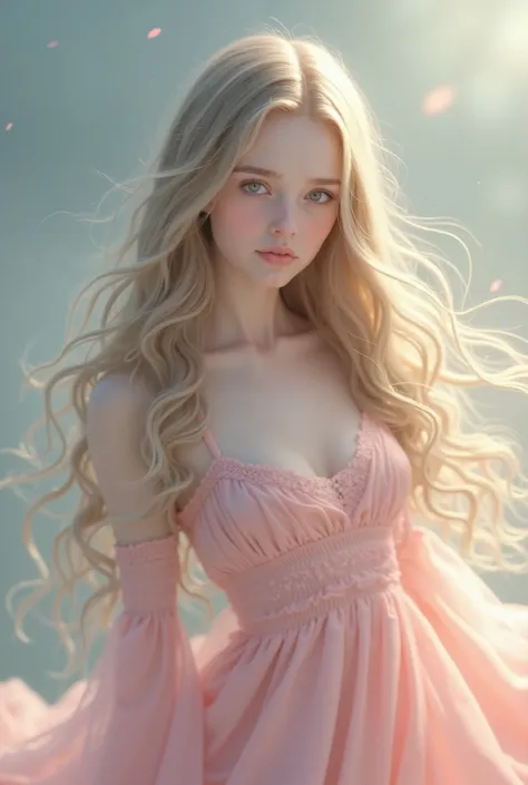 A beutiful girl with pink dress