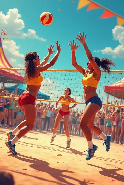 Women volleyball players at Carnival, older