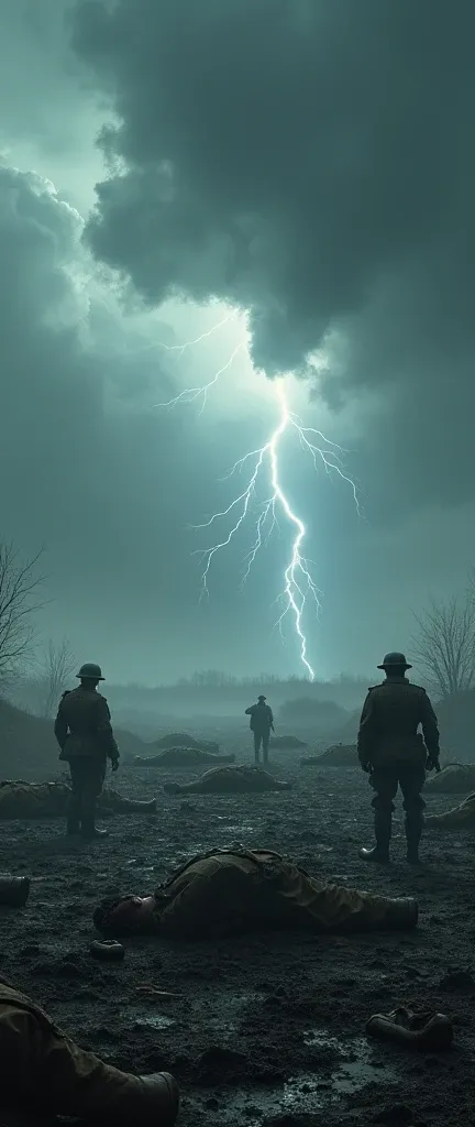 Weather forecast signals,battleground, dead soldiers, BREAK no lightning