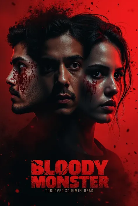 
"I want a movie poster for 'Bloody Monster' that includes brutal scenes and love scenes. The producer is Syed Hassan Naqvi and the director is Noor Zubair."
