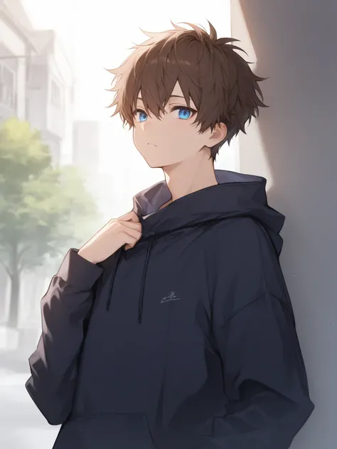 1boy, best quality, masterpiece, brown hair, blue eyes