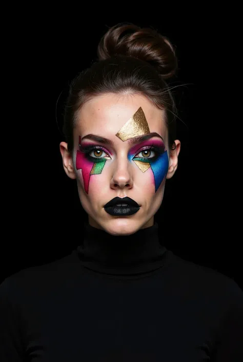 A crazy makeup artist with minimalist letters on a black background that says lis makeup 
